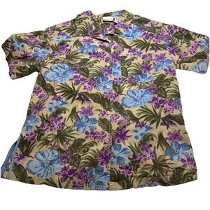 Bollie Brooks Tropical Floral Hawaiian Medium Shirt Made In Bangladesh‎